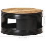 Mesa de centro madera maciza de mango rugosa negra 68x68x36 cm de vidaXL, Mesas de centro - Ref: Foro24-321931, Precio: 256,8...