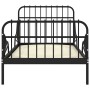 Black metal extendable bed frame 80x130/200 cm by vidaXL, Beds and slatted bases - Ref: Foro24-324740, Price: 169,05 €, Disco...