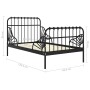 Estructura de cama extensible metal negra 80x130/200 cm de vidaXL, Camas y somieres - Ref: Foro24-324740, Precio: 169,05 €, D...