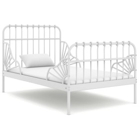 Estructura de cama extensible metal blanca 80x130/200 cm