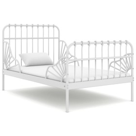 White metal extendable bed frame 80x130/200 cm by vidaXL, Beds and slatted bases - Ref: Foro24-324741, Price: 133,91 €, Disco...