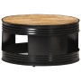 Mesa de centro madera maciza de mango rugosa negra 68x68x36 cm de vidaXL, Mesas de centro - Ref: Foro24-321931, Precio: 256,8...