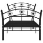 Bed frame with black metal football design 90x200 cm by vidaXL, Beds and slatted bases - Ref: Foro24-324744, Price: 84,99 €, ...