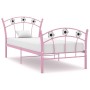 Bed frame with pink metal football design 90x200 cm by vidaXL, Beds and slatted bases - Ref: Foro24-324747, Price: 80,50 €, D...