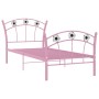 Bed frame with pink metal football design 90x200 cm by vidaXL, Beds and slatted bases - Ref: Foro24-324747, Price: 80,50 €, D...