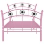 Bed frame with pink metal football design 90x200 cm by vidaXL, Beds and slatted bases - Ref: Foro24-324747, Price: 80,50 €, D...