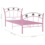 Bed frame with pink metal football design 90x200 cm by vidaXL, Beds and slatted bases - Ref: Foro24-324747, Price: 80,50 €, D...