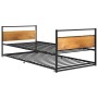Black metal removable bed frame 90x200 cm