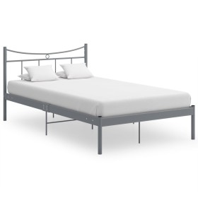 Estructura de cama de metal gris 120x200 cm de vidaXL, Camas y somieres - Ref: Foro24-324800, Precio: 128,99 €, Descuento: %