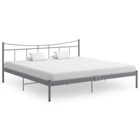 Estructura de cama de metal gris 200x200 cm de vidaXL, Camas y somieres - Ref: Foro24-324812, Precio: 138,18 €, Descuento: %