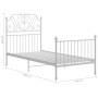 Estructura de cama de metal blanco 90x200 cm de vidaXL, Camas y somieres - Ref: Foro24-324842, Precio: 131,78 €, Descuento: %