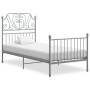 Gray metal bed frame 90x200 cm by vidaXL, Beds and slatted bases - Ref: Foro24-324843, Price: 119,37 €, Discount: %