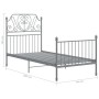 Gray metal bed frame 90x200 cm by vidaXL, Beds and slatted bases - Ref: Foro24-324843, Price: 126,99 €, Discount: %