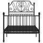 Black metal bed frame 100x200 cm by vidaXL, Beds and slatted bases - Ref: Foro24-324844, Price: 119,20 €, Discount: %