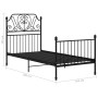 Black metal bed frame 100x200 cm by vidaXL, Beds and slatted bases - Ref: Foro24-324844, Price: 119,20 €, Discount: %