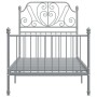 Gray metal bed frame 100x200 cm by vidaXL, Beds and slatted bases - Ref: Foro24-324846, Price: 119,99 €, Discount: %