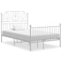 White metal bed frame 120x200 cm by vidaXL, Beds and slatted bases - Ref: Foro24-324848, Price: 134,33 €, Discount: %