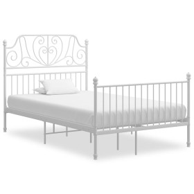 White metal bed frame 120x200 cm by vidaXL, Beds and slatted bases - Ref: Foro24-324848, Price: 138,63 €, Discount: %