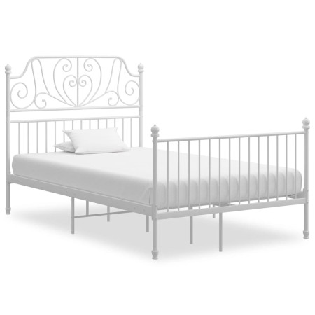 White metal bed frame 120x200 cm by vidaXL, Beds and slatted bases - Ref: Foro24-324848, Price: 134,33 €, Discount: %