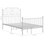 White metal bed frame 120x200 cm by vidaXL, Beds and slatted bases - Ref: Foro24-324848, Price: 134,33 €, Discount: %