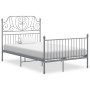 Gray metal bed frame 120x200 cm by vidaXL, Beds and slatted bases - Ref: Foro24-324849, Price: 171,46 €, Discount: %