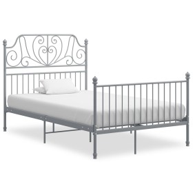 Gray metal bed frame 120x200 cm by vidaXL, Beds and slatted bases - Ref: Foro24-324849, Price: 150,17 €, Discount: %