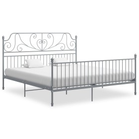 Gray metal bed frame 180x200 cm by vidaXL, Beds and slatted bases - Ref: Foro24-324858, Price: 184,91 €, Discount: %