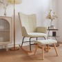 Rocking chair with footrest, cream-colored fabric by vidaXL, Rocking chairs - Ref: Foro24-328020, Price: 170,88 €, Discount: %