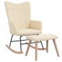 Rocking chair with footrest, cream-colored fabric by vidaXL, Rocking chairs - Ref: Foro24-328020, Price: 170,88 €, Discount: %