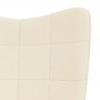 Silla mecedora con reposapiés tela color crema de vidaXL, Mecedoras - Ref: Foro24-328020, Precio: 169,22 €, Descuento: %