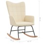 Silla mecedora con reposapiés tela color crema de vidaXL, Mecedoras - Ref: Foro24-328020, Precio: 170,88 €, Descuento: %