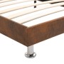 Brown artificial suede leather bed frame 90x200 cm by vidaXL, Beds and slatted bases - Ref: Foro24-280542, Price: 145,99 €, D...