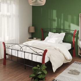 Black metal bed frame 120x200 cm by vidaXL, Beds and slatted bases - Ref: Foro24-324878, Price: 157,99 €, Discount: %