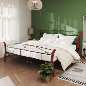 Black metal bed frame 180x200 cm by vidaXL, Beds and slatted bases - Ref: Foro24-324881, Price: 235,99 €, Discount: %