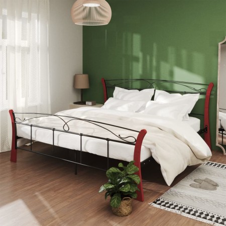 Black metal bed frame 180x200 cm by vidaXL, Beds and slatted bases - Ref: Foro24-324881, Price: 235,57 €, Discount: %