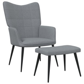 Silla de relajación con reposapiés tela gris claro de vidaXL, Sillones - Ref: Foro24-327952, Precio: 117,99 €, Descuento: %