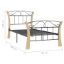 Black metal bed frame 90x200 cm by vidaXL, Beds and slatted bases - Ref: Foro24-324883, Price: 86,94 €, Discount: %