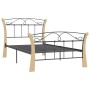 Black metal bed frame 100x200 cm by vidaXL, Beds and slatted bases - Ref: Foro24-324884, Price: 141,99 €, Discount: %