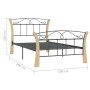 Black metal bed frame 100x200 cm by vidaXL, Beds and slatted bases - Ref: Foro24-324884, Price: 141,99 €, Discount: %