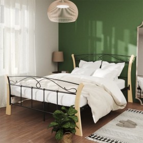 Estructura de cama de metal negra 120x200 cm de vidaXL, Camas y somieres - Ref: Foro24-324885, Precio: 127,99 €, Descuento: %