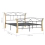 Black metal bed frame 120x200 cm by vidaXL, Beds and slatted bases - Ref: Foro24-324885, Price: 130,64 €, Discount: %