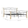 Black metal bed frame 140x200 cm by vidaXL, Beds and slatted bases - Ref: Foro24-324886, Price: 151,99 €, Discount: %