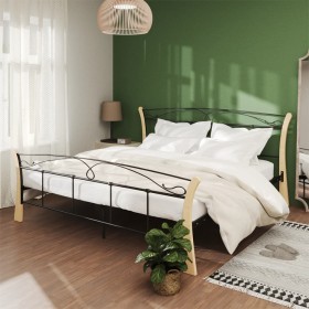 Black metal bed frame 180x200 cm by vidaXL, Beds and slatted bases - Ref: Foro24-324888, Price: 191,54 €, Discount: %