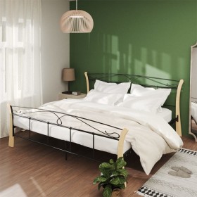 Black metal bed frame 200x200 cm by vidaXL, Beds and slatted bases - Ref: Foro24-324889, Price: 187,99 €, Discount: %