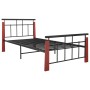 Estructura de cama metal y madera maciza de roble 90x200 cm de vidaXL, Camas y somieres - Ref: Foro24-324890, Precio: 114,99 ...