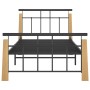 Estructura de cama metal y madera maciza de roble 90x200 cm de vidaXL, Camas y somieres - Ref: Foro24-324897, Precio: 84,37 €...