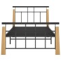 Metal bed frame and solid oak wood 100x200 cm by vidaXL, Beds and slatted bases - Ref: Foro24-324898, Price: 111,32 €, Discou...