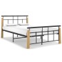 Estructura de cama metal y madera maciza de roble 120x200 cm de vidaXL, Camas y somieres - Ref: Foro24-324899, Precio: 101,99...