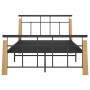 Estructura de cama metal y madera maciza de roble 120x200 cm de vidaXL, Camas y somieres - Ref: Foro24-324899, Precio: 101,99...