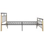 Estructura de cama metal y madera maciza de roble 120x200 cm de vidaXL, Camas y somieres - Ref: Foro24-324899, Precio: 101,99...